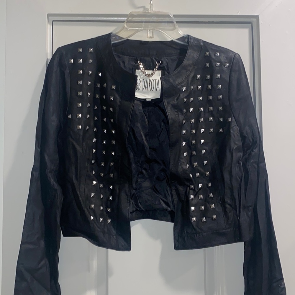 BB Dakota Leather Studded Jacket Women's size Small